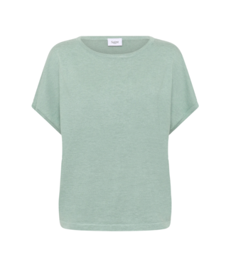 Saint Tropez Mila R-Neck Short Sleeve Pullover - Blue Surf Melange