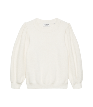 Catwalk Junkie Fuzzy Puff Sleeve Knit - Off White