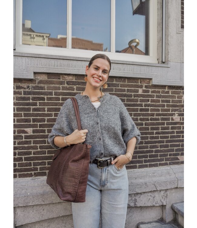 Catwalk Junkie Button Up Cardigan - Grey Melange