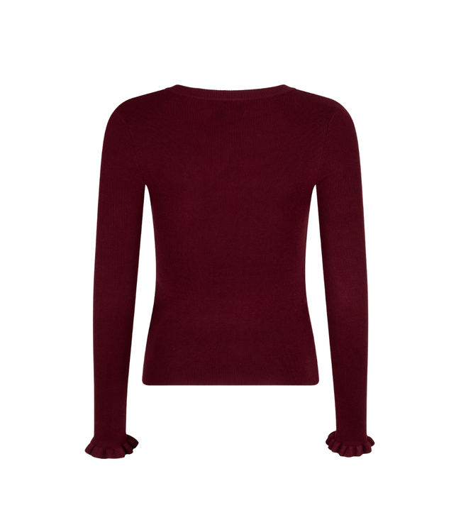 Ydence Knitted Top Shirley - Burgundy