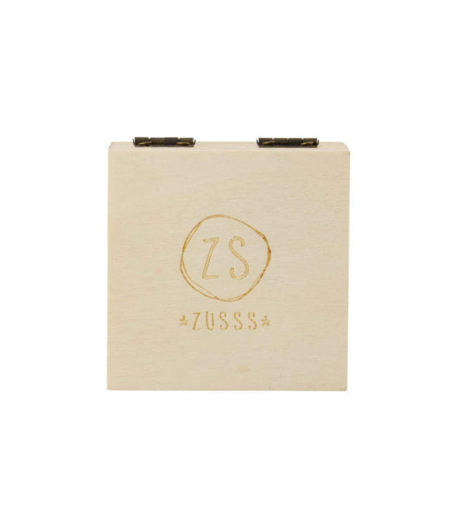 Zusss Doosje Hout met Vogeltje - Wit/Goud