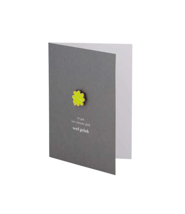 Zusss Wenskaart Magneet Klavertje - Groen/Geel