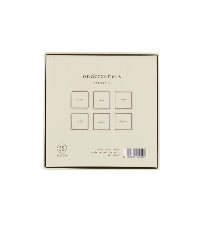 Zusss Set van 6 Onderzetters - Zand/Antracietgrijs