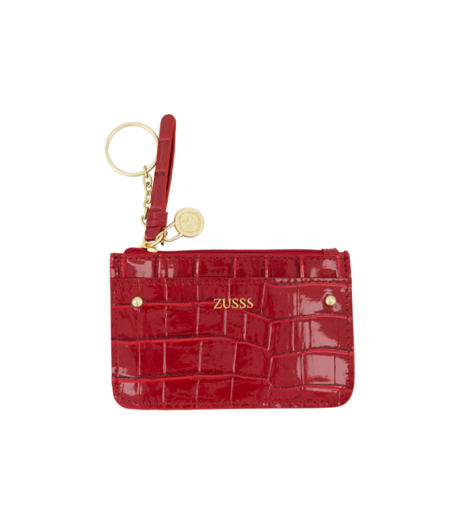 Zusss Pasjeshouder Lak Croco Structuur - Classy Red