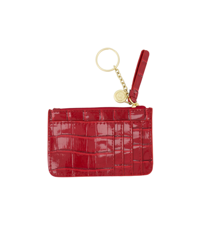 Zusss Pasjeshouder Lak Croco Structuur - Classy Red