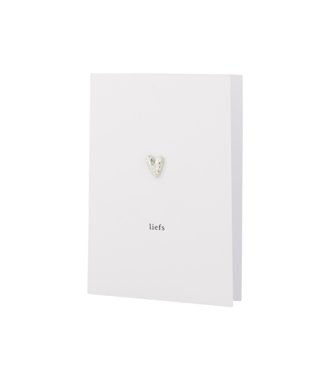 Zusss Wenskaart Broche Liefs Hartje - Zilver