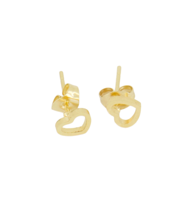 Zusss Oorbellen Open Hartje Studs - Goud