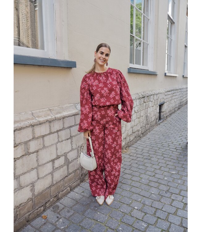 Harper & Yve Holly Pants - Pink Star/Wine Berry