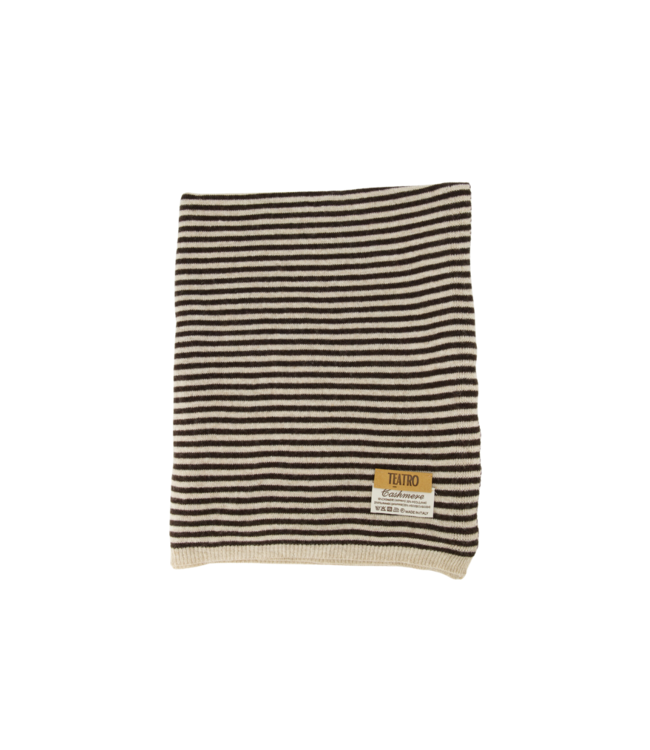 Color Club Sjaal Cassy Stripe - Dark Brown/Cream