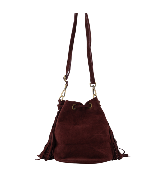 Color Club Bag Hazel Suede - Bordeaux