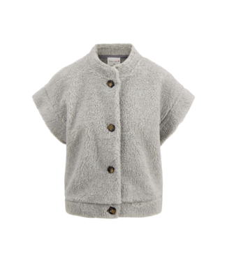 Zusss Teddy Gilet Kort - Middengrijs