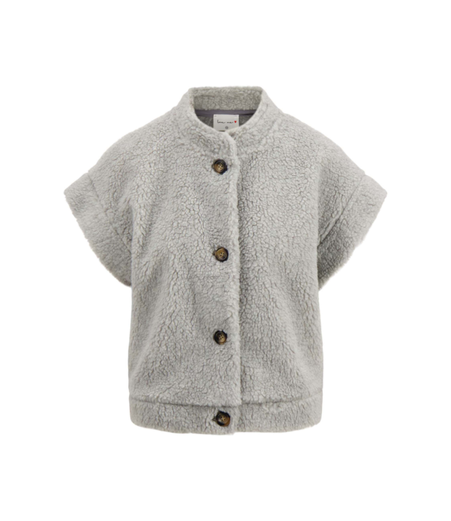 Zusss Teddy Gilet Kort - Middengrijs