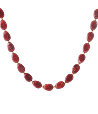 Ketting Simple Beads - Crimson Red