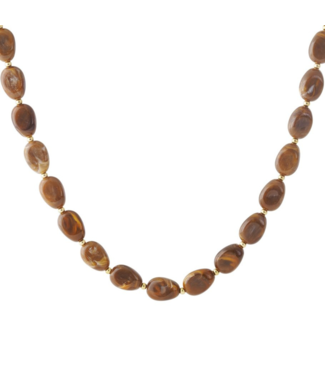 Ketting Simple Beads - Brown