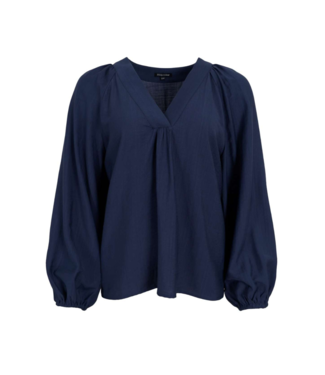 Black Colour Luisa Raglan Blouse - Navy