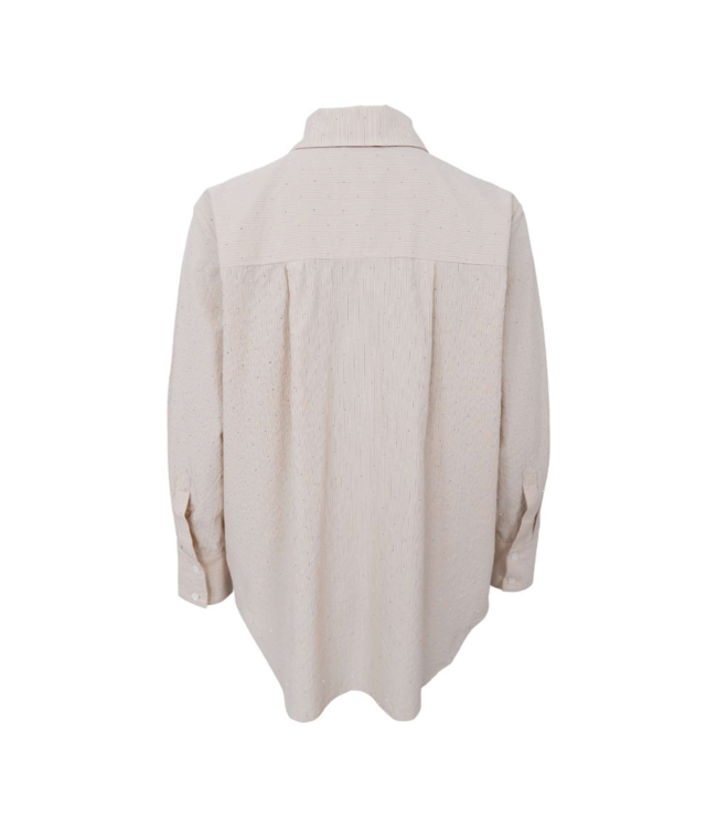 Black Colour Starry Strass Shirt - Creme