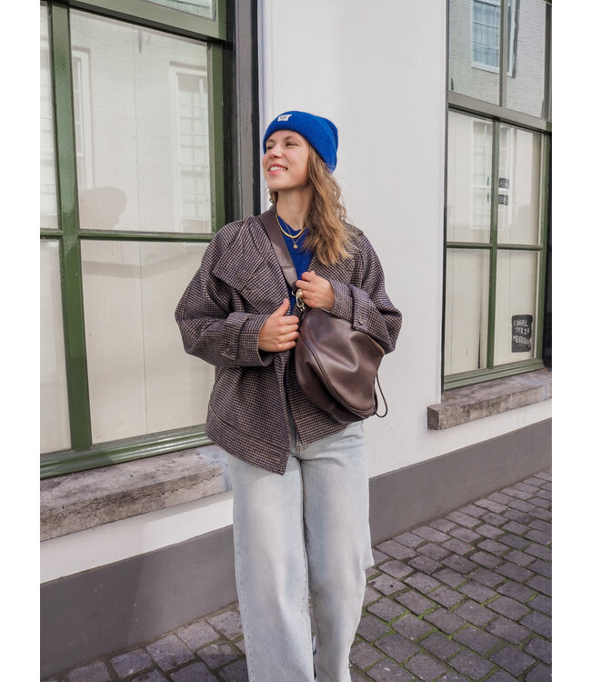 Moss Copenhagen Pamela Jacket Checked - S Cap/Cartouche