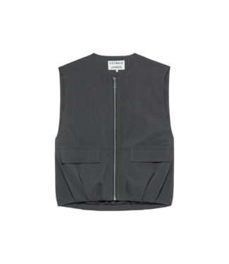 Catwalk Junkie Pinstripe Bodywarmer - Dark Grey Melange