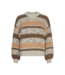 Moss Copenhagen Constance Pullover Striped - Oatmeal/Slate Black