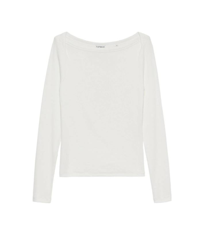 Catwalk Junkie Boatneck Rib Long Sleeve - Off White