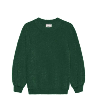 Catwalk Junkie Fuzzy Puff Sleeve Knit - Pine Forest