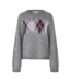 MbyM Brush Argyle Chaina Knit - Dark Grey Melange