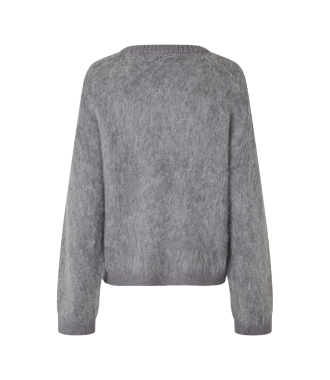 MbyM Brush Argyle Chaina Knit - Dark Grey Melange