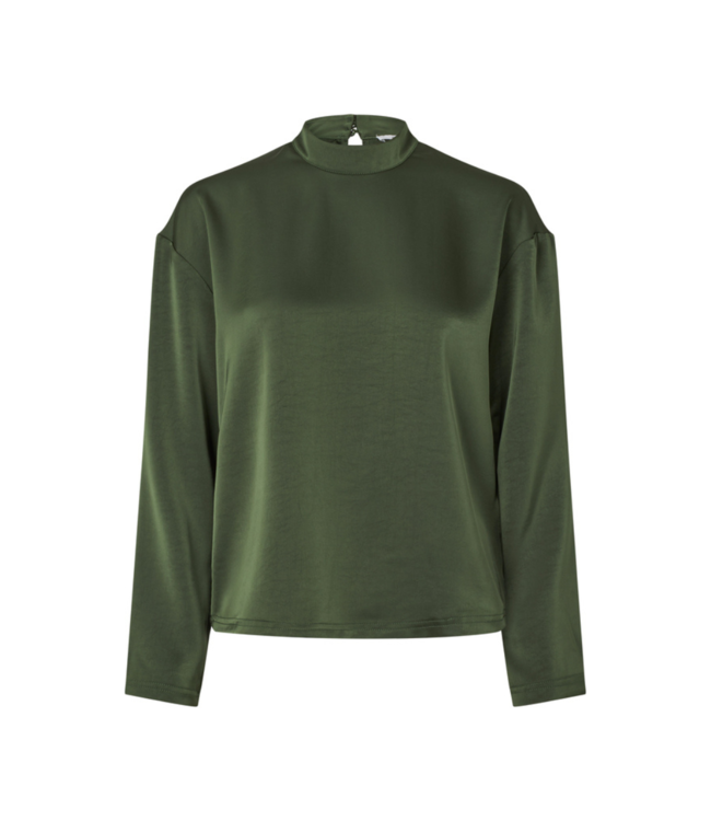MbyM Quilana Linea Short Longsleeve Blouse - Pine Green