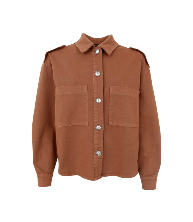 Black Colour Tully Shirt Jacket - Camel