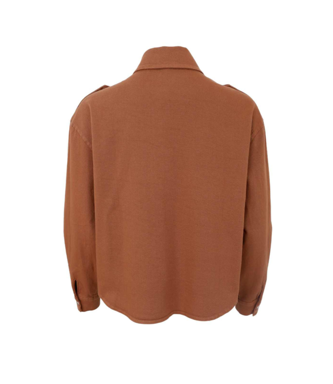 Black Colour Tully Shirt Jacket - Camel