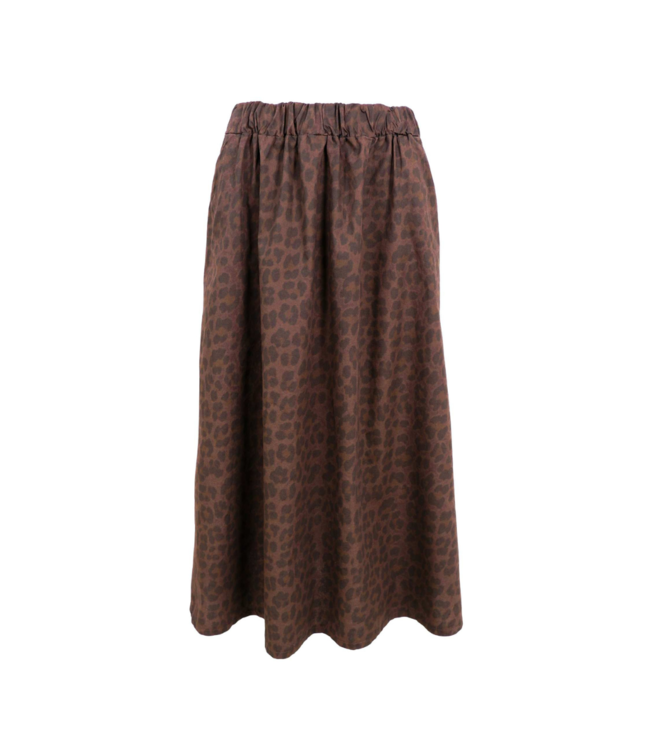 Black Colour Abbie Skirt - Mocca Leo