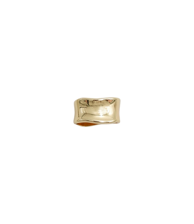 Black Colour Denia Mini Scarf Ring - Gold