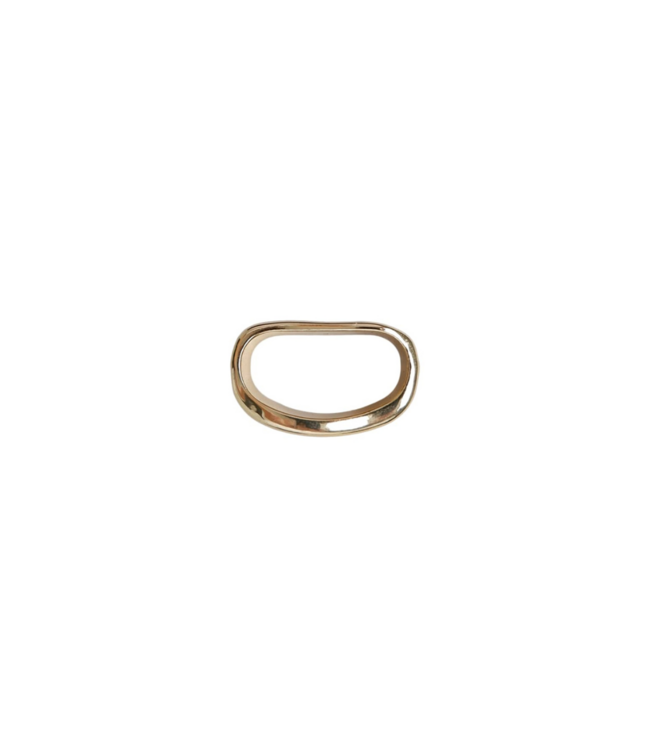 Black Colour Denia Mini Scarf Ring - Gold