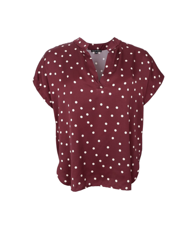 Black Colour Valery Short Sleeve Blouse - Plum