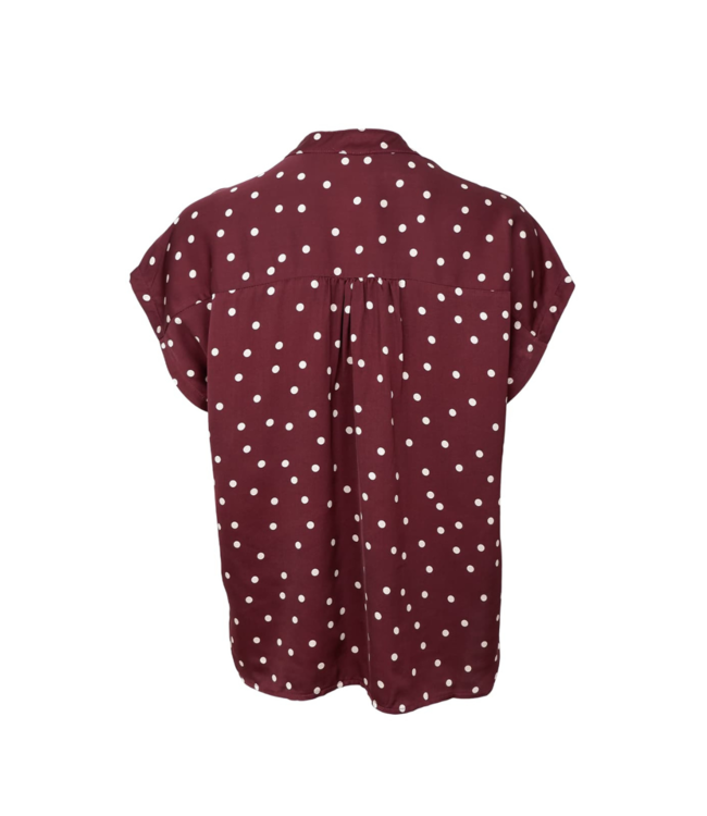 Black Colour Valery Short Sleeve Blouse - Plum