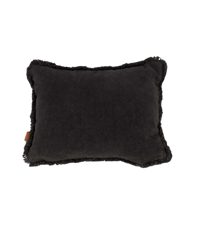 Zusss Kussen Velvet Zilver Hartje 35x25cm - Antracietgrijs