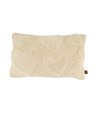 Zusss Kussen Hartjes 30x50cm - Ecru