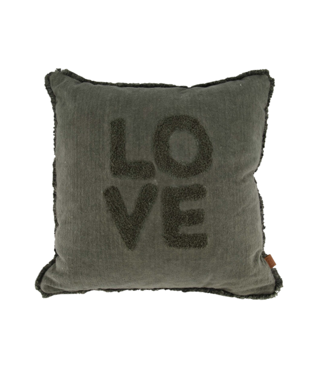 Zusss Kussen Velvet Love 45x45cm - Donkergroen