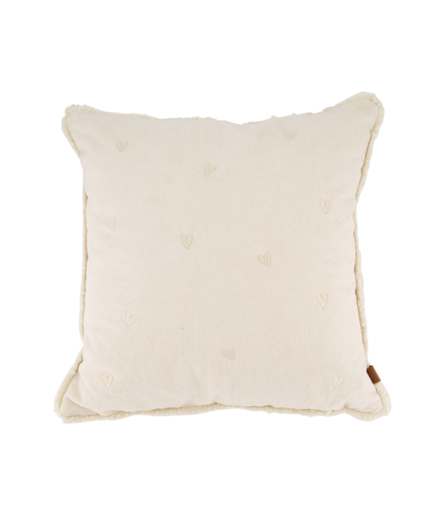 Zusss Kussen Velvet Hartjes 45x45cm - Off White