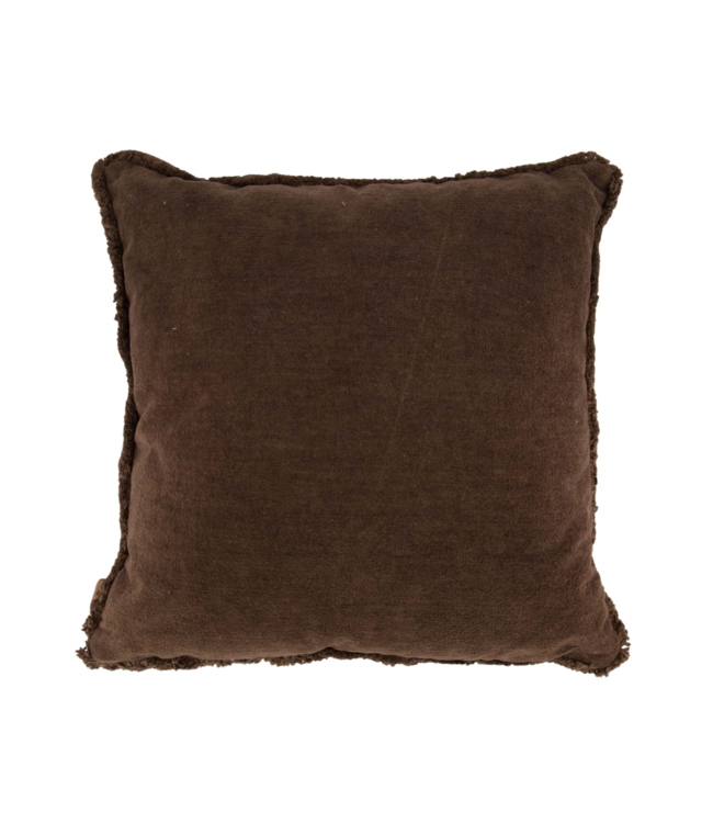 Zusss Kussen Velvet Hartjes 45x45cm - Bruin