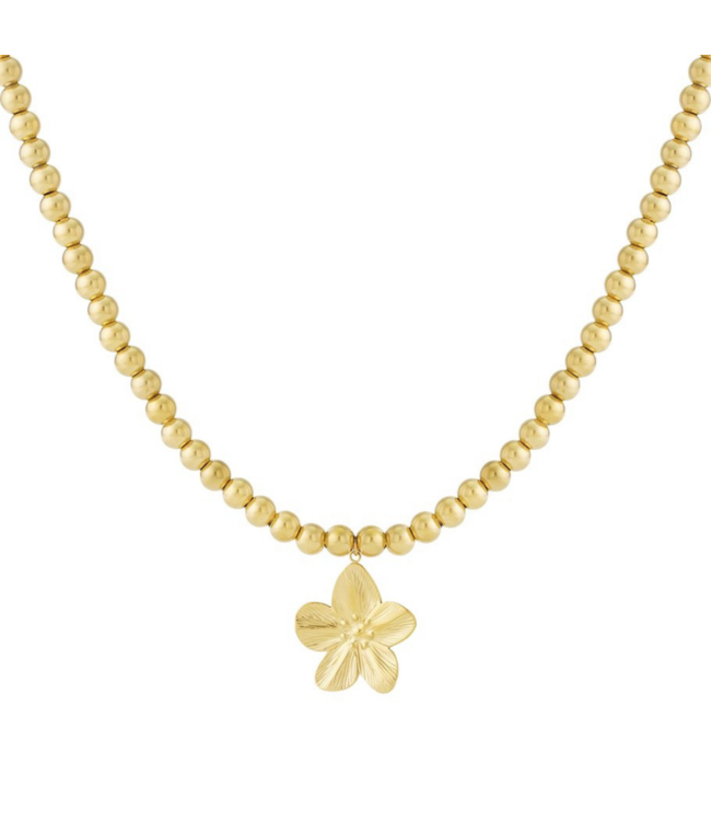 Color Club Ketting Hollow Flower - Gold