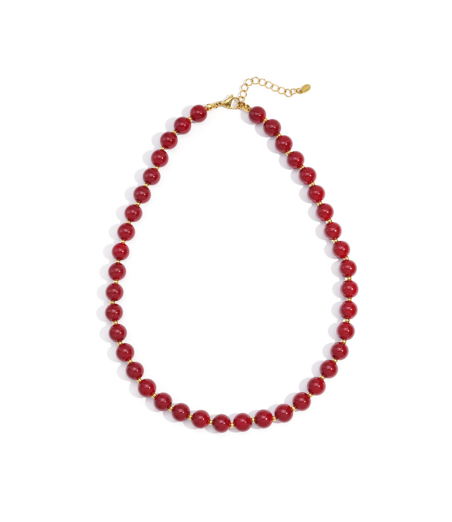 Color Club Ketting Small Beads - Crimson Red