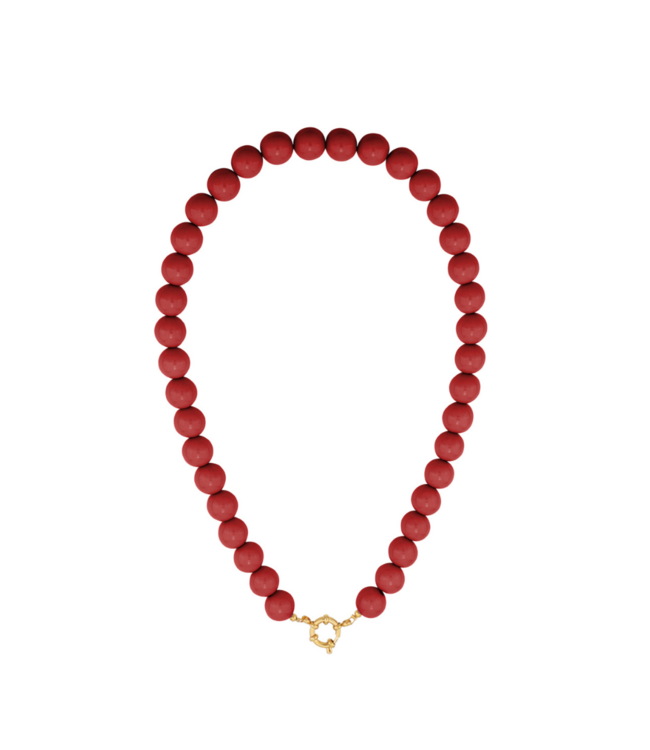 Color Club Ketting Casual Beads - Wine Red