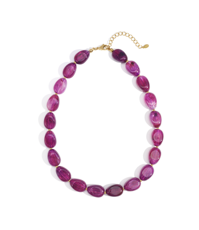 Color Club Ketting Simple Beads - Dark Purple