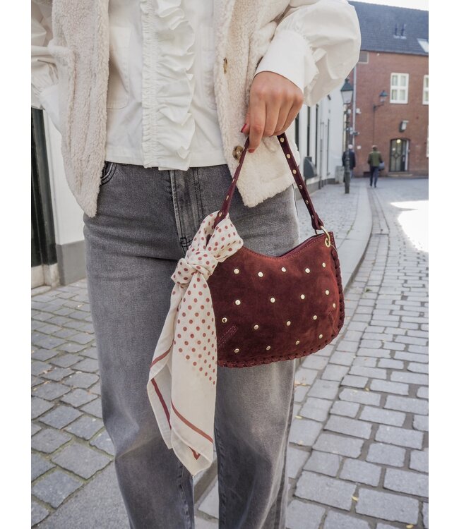 Color Club Casey Suede Bag - Bordeaux