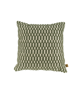 Zusss Kussen Corduroy/Velvet Grafisch 45x45cm - Off White/Groen