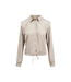Zusss Satijnen Blouse met Schouderdetail - Beige