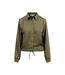 Zusss Satijnen Blouse met Schouderdetail - Moss Green