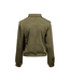 Zusss Satijnen Blouse met Schouderdetail - Moss Green