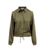 Zusss Satijnen Blouse met Schouderdetail - Moss Green